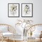 Americanflat Botanical Canvas Wall Art Featuring Black Line Flowers with Grey Hand-Painted and Gold Foil Accents - Set of 2 - Modern Wall Art